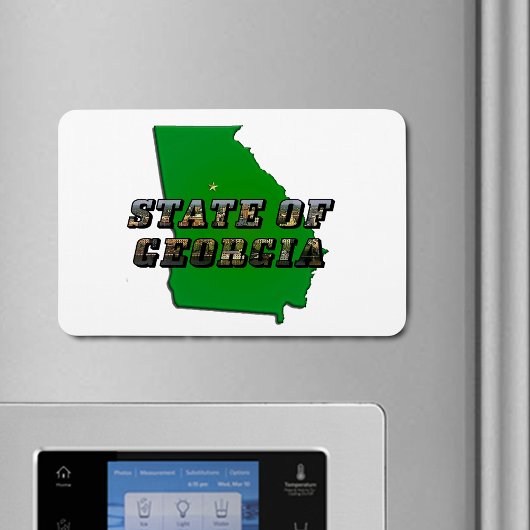 Staat von Georgia Map Kontur and Picture Text Magnet