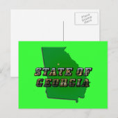 Staat von Georgia Map Kontur and Picture Text Postkarte (Vorne/Hinten)