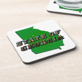 Staat von Georgia Map Kontur and Picture Text Untersetzer (Linke Seite)