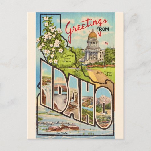 Staat von Idaho Gruß Postkarte (Vorderseite)