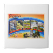 Staat von Idaho ID Vintager Großbuchstabe Postkart Fliese (Vorderseite)