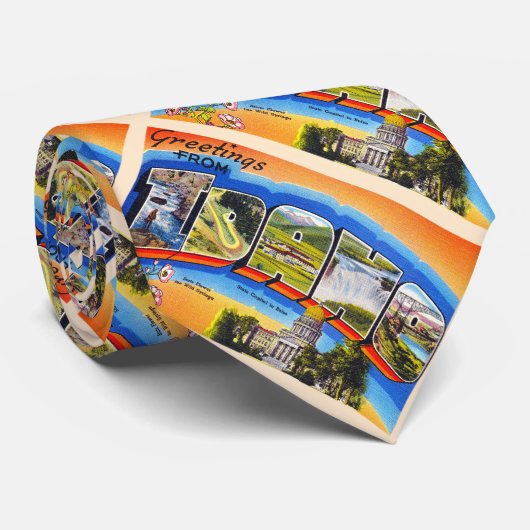 Staat von Idaho ID Vintager Großbuchstabe Postkart Krawatte (Gerollt)