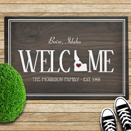 Staat von Idaho Personalisiertes Holzkorn Fußmatte