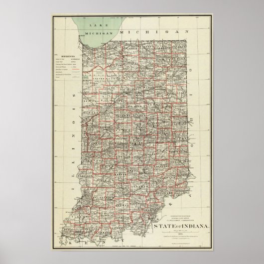 Staat von Indiana Poster (Vorne)