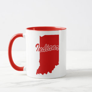 Staat von Indiana Shape Red Tasse