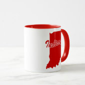Staat von Indiana Shape Red Tasse (VorderseiteRechts)