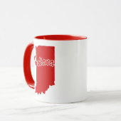 Staat von Indiana Shape Red Tasse (Vorderseite Links)