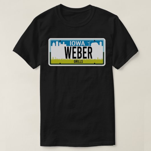 Staat von Iowa Custom Weber Vanity Nummernschild T T-Shirt (Design vorne)
