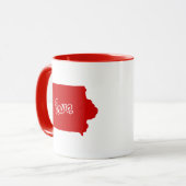 Staat von Iowa Form Rote Tasse (Vorderseite Links)