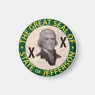 Staat von Jefferson-Knopf mit Magnet