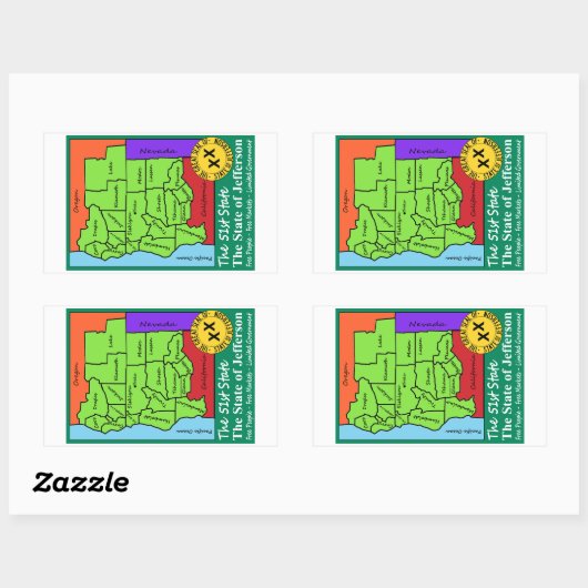 Staat von Jefferson Rechteckiger Aufkleber (Blatt)