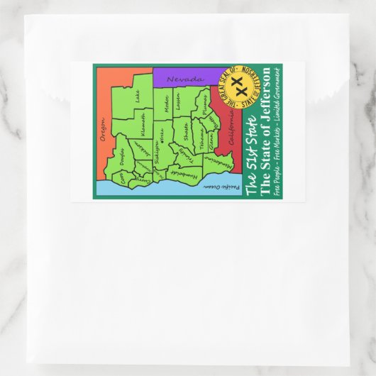 Staat von Jefferson Rechteckiger Aufkleber (Tasche)