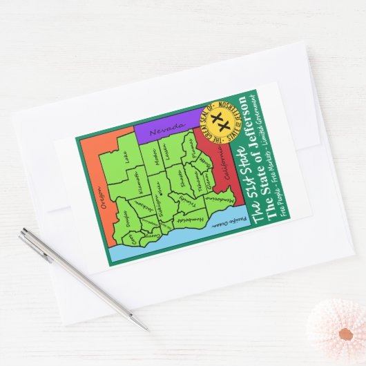 Staat von Jefferson Rechteckiger Aufkleber (Umschlag)