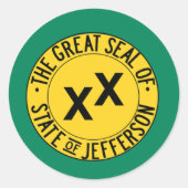 Staat von Jefferson Runder Aufkleber (Vorderseite)