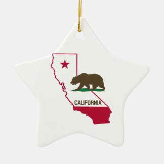 Staat von Kalifornien- und Grizzly-Bären Keramikornament