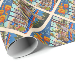 Staat von Kalifornien Vintagen Großbuchstaben Pos Geschenkpapier