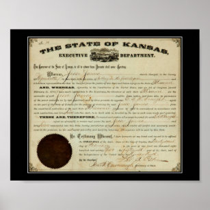 Staat von Kansas 1875 Jesse James Extraditionsorde Poster