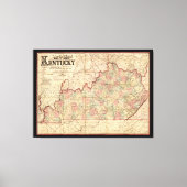 Staat von Kentucky Map von James Lloyd (1862) Leinwanddruck (Vorderseite)