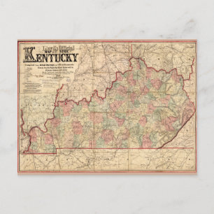 Staat von Kentucky Map von James Lloyd (1862) Postkarte