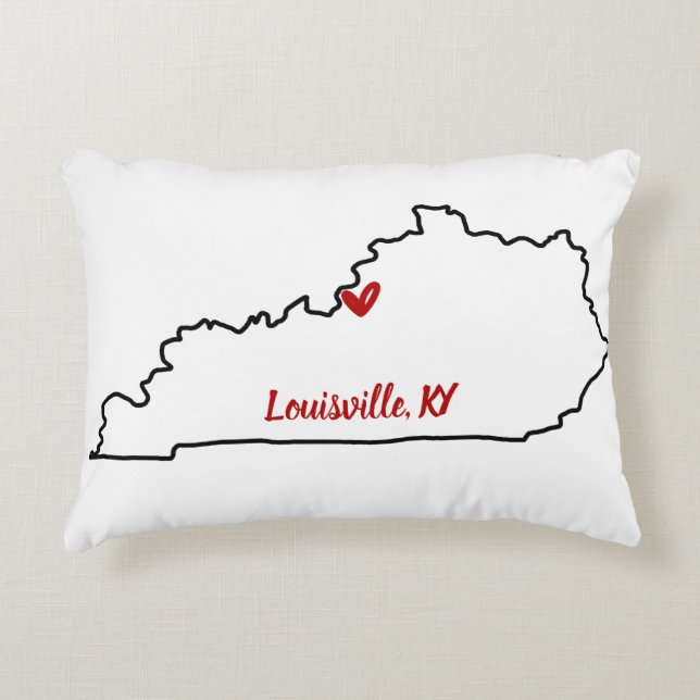 Staat von Kentucky mit Herzklopfen Dekokissen (Vorderseite)