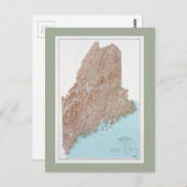 Staat von Maine Map (1977) Postkarte (Vorne/Hinten)