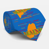 Staat von Maine Map, Portland, Bangor, Augusta Krawatte (Gerollt)