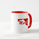 Staat von Maryland Shape Red Tasse (VorderseiteRechts)