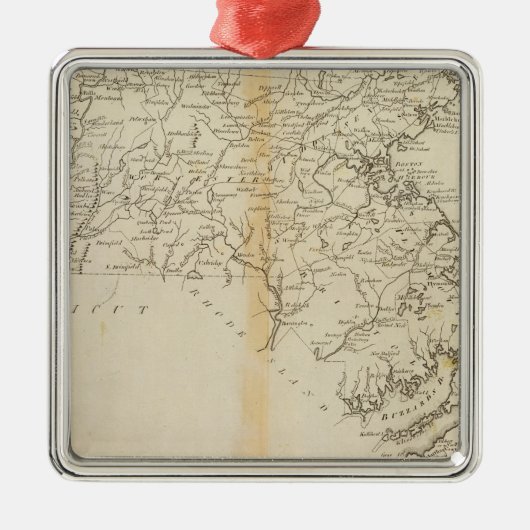 Staat von Massachusetts 2 Silbernes Ornament (Vorne)