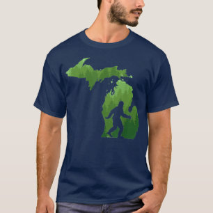 Staat von Michigan Karte Bigfoot Funny Sasquatch G T-Shirt