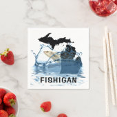 Staat von Michigan mit großem Fisch Serviette (Beispiel)