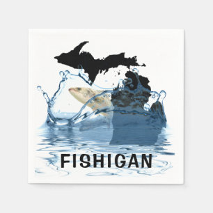 Staat von Michigan mit großem Fisch Serviette