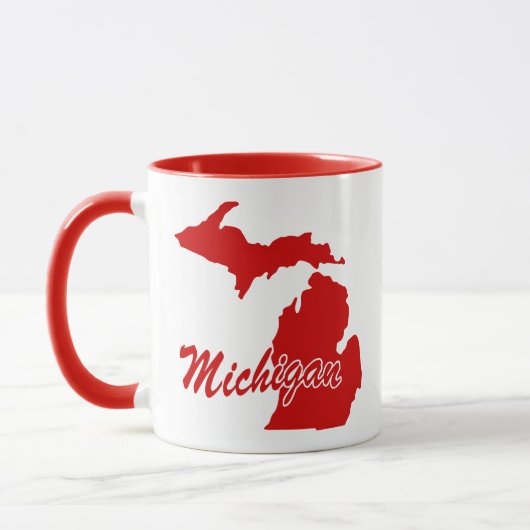 Staat von Michigan Shape Red Tasse (Links)