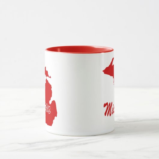 Staat von Michigan Shape Red Tasse (Zentrum)
