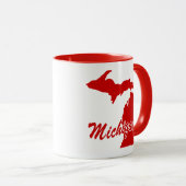 Staat von Michigan Shape Red Tasse (VorderseiteRechts)
