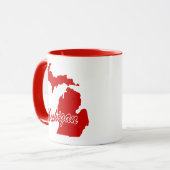 Staat von Michigan Shape Red Tasse (Vorderseite Links)