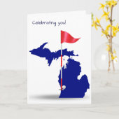 Staat von Michigan und Golfball Karte (Gelbe Blume)