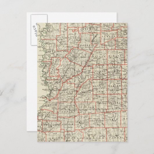 Staat von Mississippi Postkarte (Vorne/Hinten)