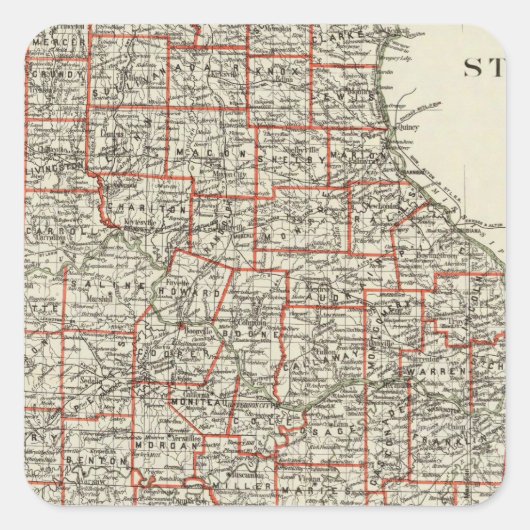 Staat von Missouri Quadratischer Aufkleber (Vorderseite)