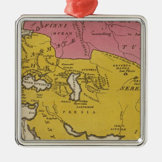 Staat von Nationen am christlichen aera Silbernes Ornament (Vorne)