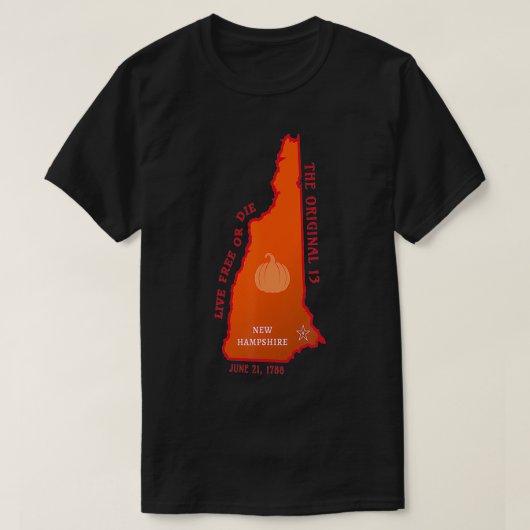 Staat von New Hampshire mit Staat und m T-Shirt (Design vorne)