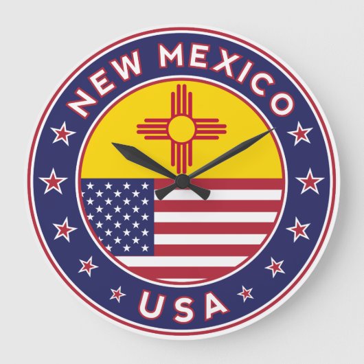 Staat von New Mexico Große Wanduhr (Vorderseite)