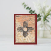 Staat von New Mexico Zia Sun Postkarte (Stehend Vorderseite)