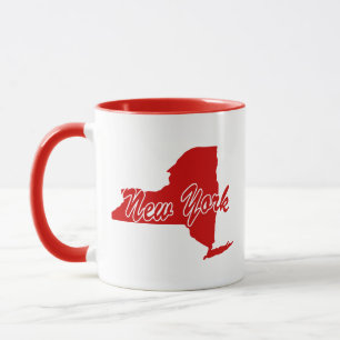 Staat von New York Form Red Tasse