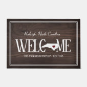 Staat von North Carolina, Personalisiertes Holzkor Fußmatte (Vorderseite)
