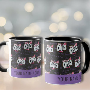 Staat von Ohio lila-rosa Tasse