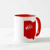 Staat von Ohio Shape Red Tasse (VorderseiteRechts)