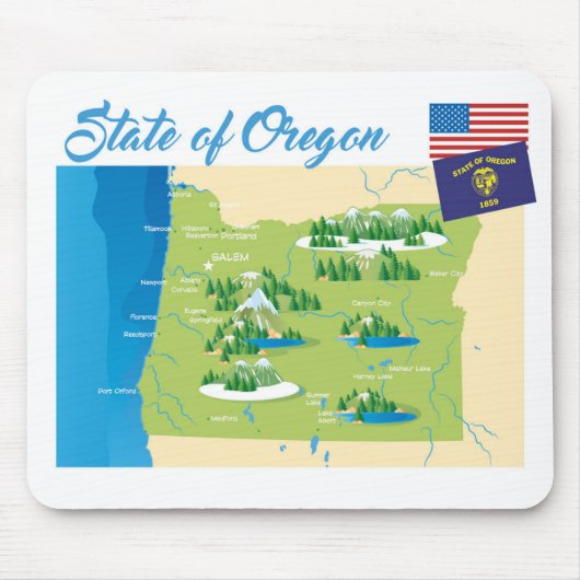 Staat von Oregon Mousepad (Vorne)