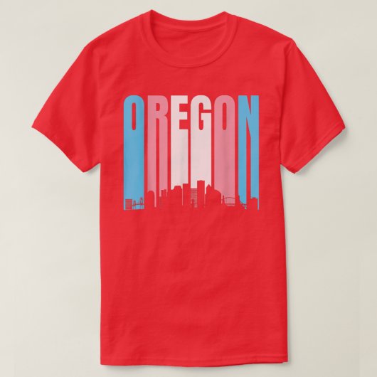 Staat von Oregon-Trans-Flag-Transgender T-Shirt (Design vorne)