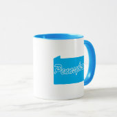 Staat von Pennsylvania Form Tasse (VorderseiteRechts)