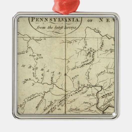 Staat von Pennsylvania Silbernes Ornament (Vorne)